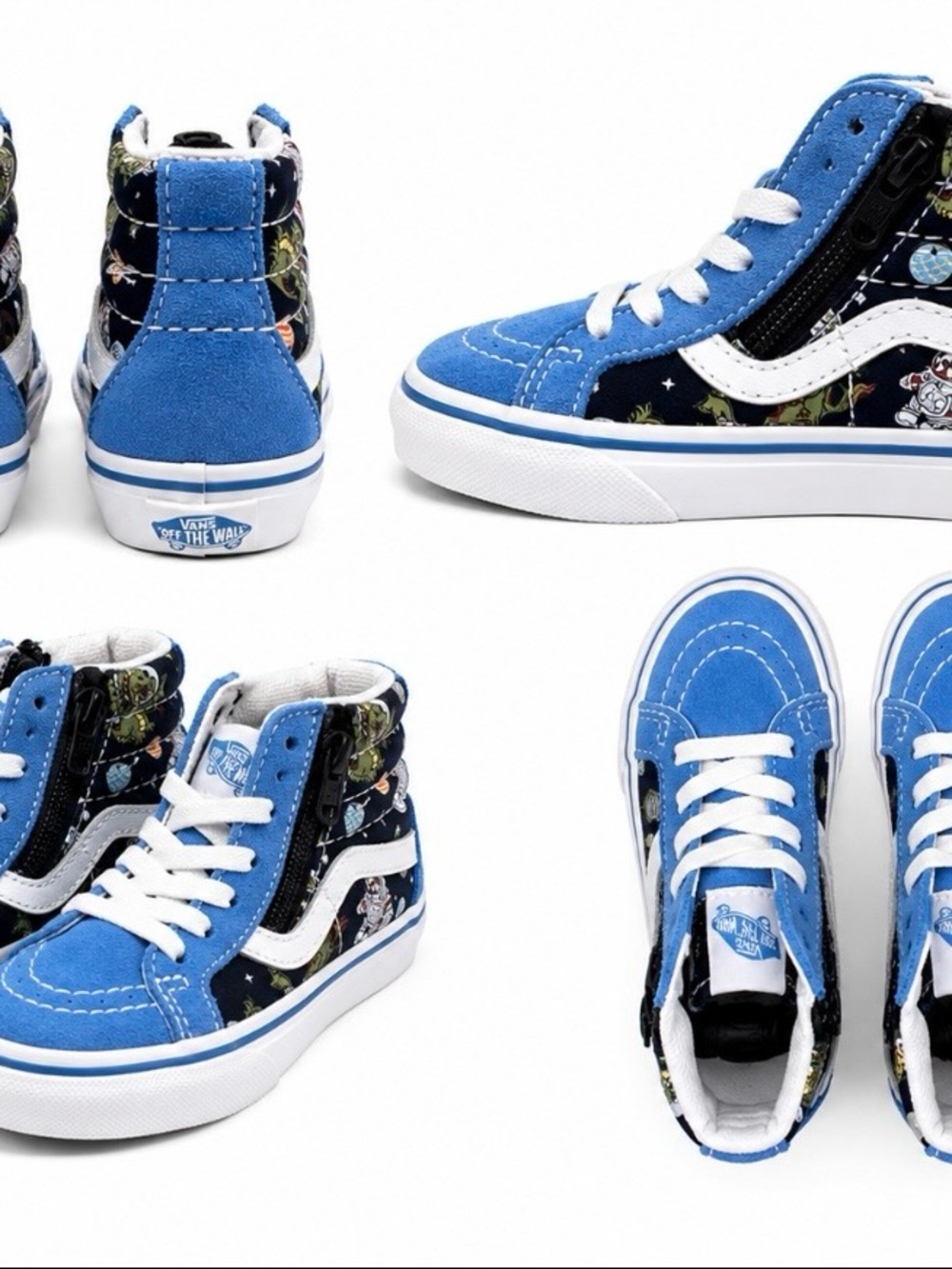 Vans Kids High-Top Skate Sneakers in Blue with White Stripe